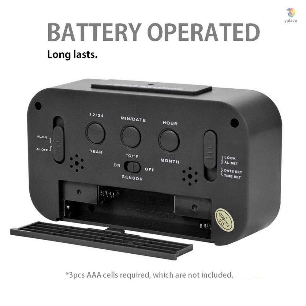 Đồng Hồ Báo Thức Kỹ Thuật Số Thông Minh Có Nút Bấm Ngày Và Nhiệt Độ Pin Hình Chữ Nhật Có Đèn Ngủ Cho Phòng Ngủ Trẻ Em