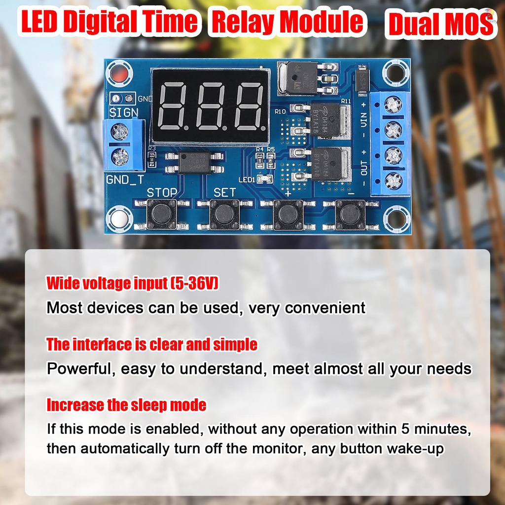 Mô Đun Rơ Le Hẹn Giờ Kỹ Thuật Số Màn Hình LED Đôi MOS Kỹ Thuật Số