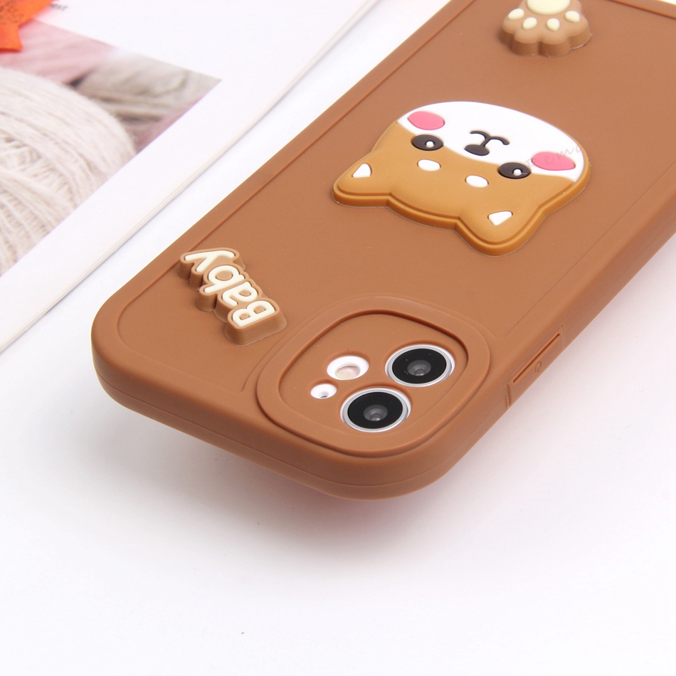 Ốp Điện Thoại Silicon Dẻo Hình Corgi 3D iPhone 11 12 13 14 Pro MAX Plus Mini X XR XS MAX 6 S 7 8 Plus SE 2020 11Pro 12pro 13Pro