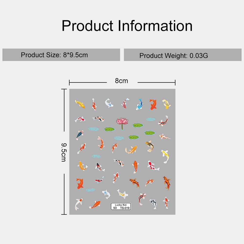 Nhãn Dán Trang Trí Móng Tay Hình Chân Mèo / Cá Dập Nổi Kiểu Nhật Hàn Dễ Thương