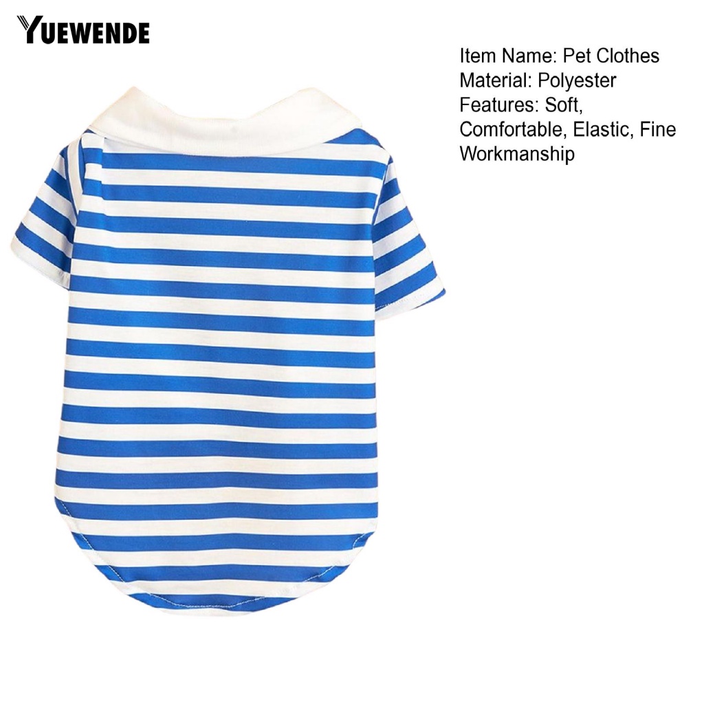 Yue.z Áo Sơ Mi Cổ Thủy Thủ Kẻ Sọc Thoáng Khí Thời Trang Mùa Hè Cho Thú Cưng