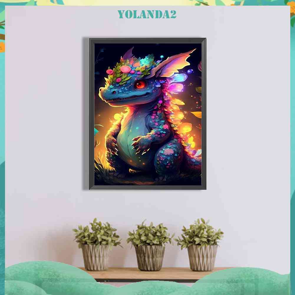 Tranh Đính Đá Kim Cương Toàn Bộ 5D DIY Hình Vẽ Khủng Long