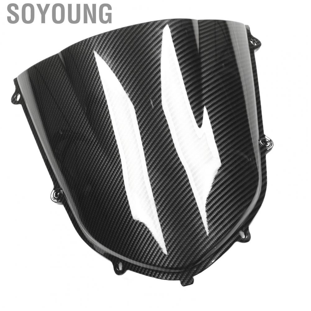 Soyoung Motorcycle Front Fairing Windscreen  Carbon Fiber Style Perfect Fit Universal Windshield Long Service Life Windproof Solid Flexible for