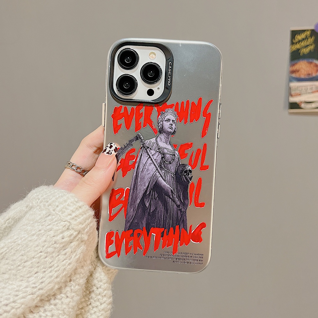 Ốp Điện Thoại TPU Mềm Trong Suốt Mạ Điện Họa Tiết Tượng Cổ Điển Cho iphone 13 14 12 11 pro max