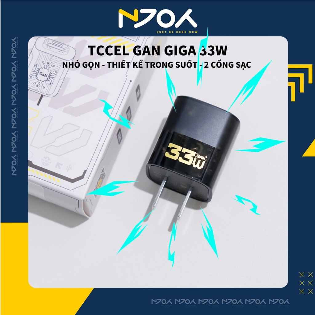 Củ Sạc Nhanh 2 Cổng 33W Thiết Kế Trong Suốt Cho Điện Thoại IP11/12/13/14 Samsung Oppo TCCEL Gan Njoyshop