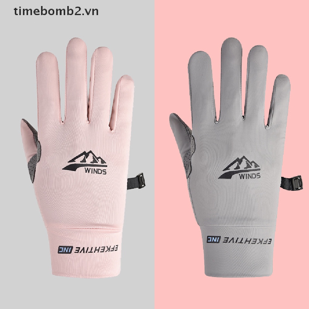 { # Găng Tay Lụa Lạnh Mỏng Thoáng Khí Chống Nắng Chống Tia Uv Bảo Vệ Màn Hình Cảm Ứng