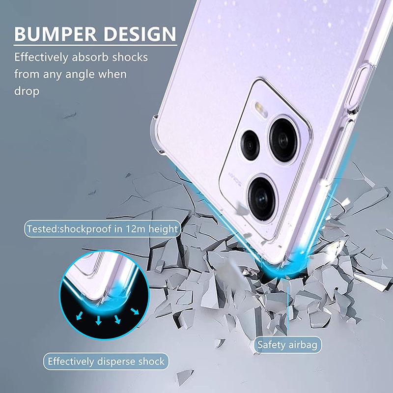 Ốp lưng mềm trong suốt chống sốc cho Xiaomi Mi Redmi Note 12 Pro + 5G