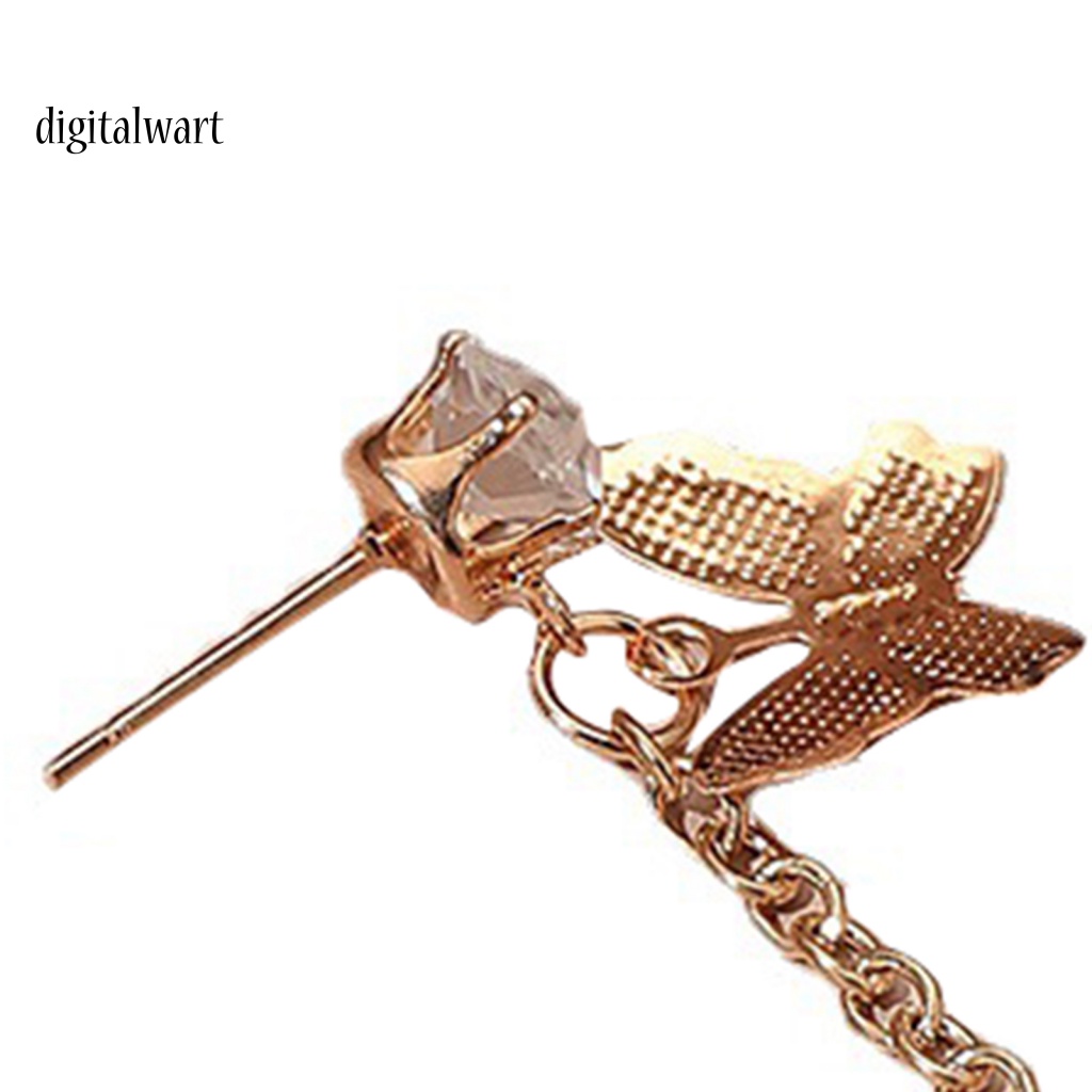 Kỹ Thuật Số| Bông Tai Dạng Xích Hình Bướm Đính Đá Cho Nữ