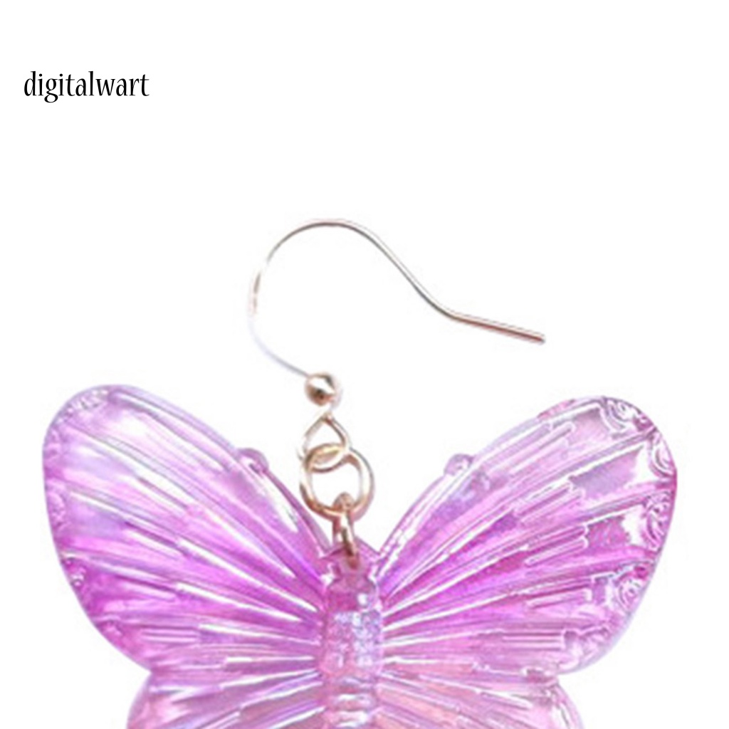 Kỹ Thuật Số| 1 Đôi Bông Tai Acrylic Trong Suốt Hình Bướm Màu Gradient Dành Cho Nữ