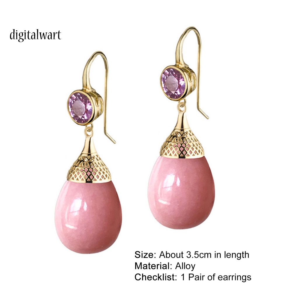 Kỹ Thuật Số| 1 Đôi Bông Tai Hình Giọt Nước Trong Suốt Đính Đá Phong Cách Retro Dành Cho Nữ