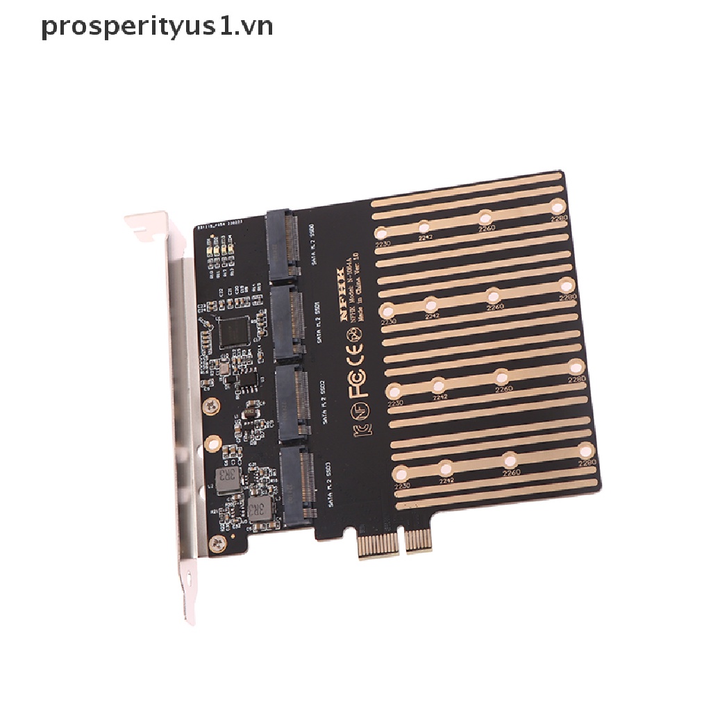 Adapter Chuyển Đổi PCIE 1 Sang M2 PCI Express X1 3.0 4 Cổng B Key M.2 NGFF SATA SSD
