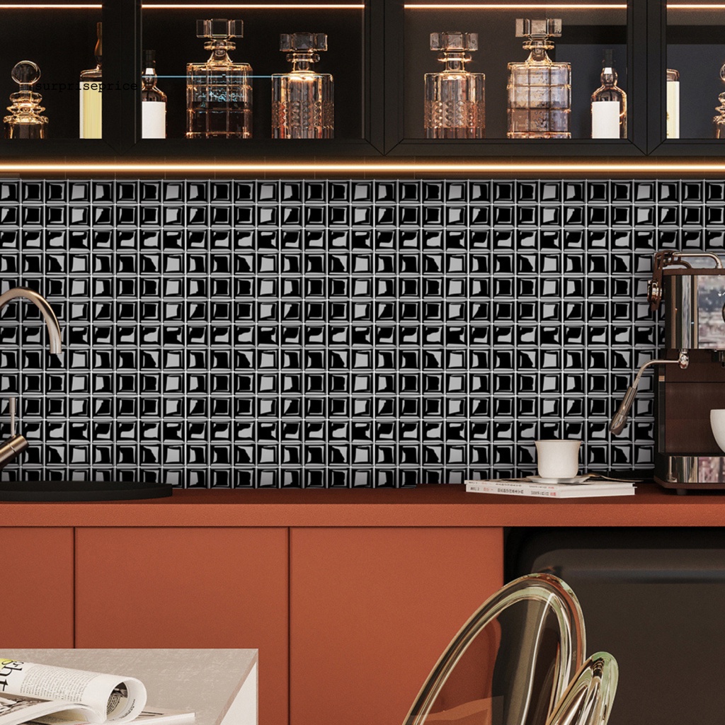 Bộ 10 Miếng Dán Tường 3D Bằng PVC Chống Nước Dùng Trang Trí Nhà Cửa