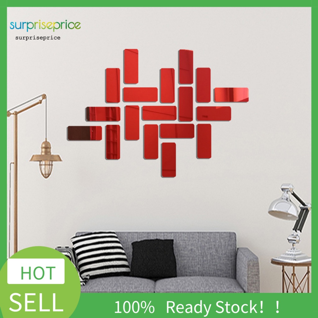 1 Bộ Nhãn Dán Tường Bằng Acrylic Mặt Gương Phản Quang Tự Dính Tháo Rời Được Trang Trí Nhà Cửa