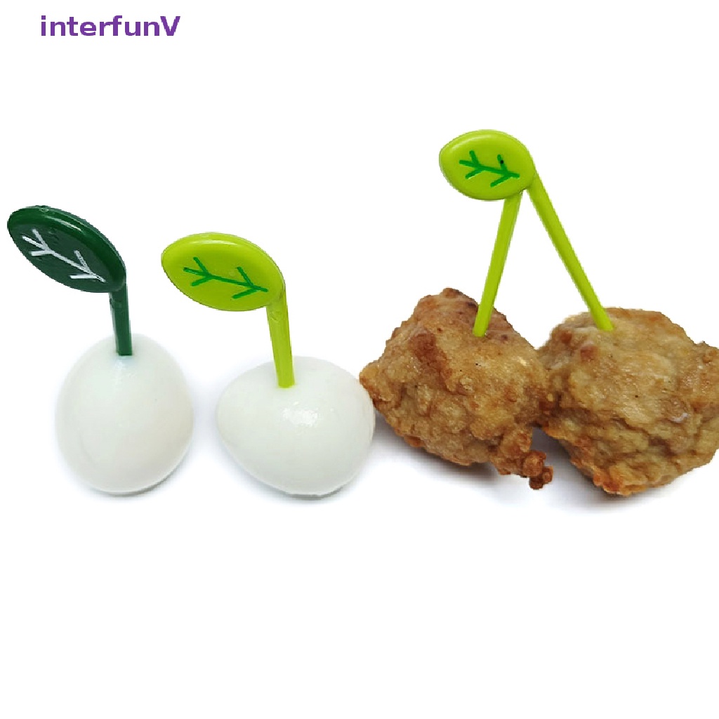 [InterfunV] Set 10 Nĩa Ăn Trái Cây Hình Chiếc Lá Dành Cho Trẻ Em