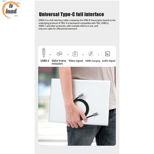 Dây Cáp Truyền Dữ Liệu 100w Với Đầu Ra Emark 5a C Male Sang C Male 3.2gen 20gb