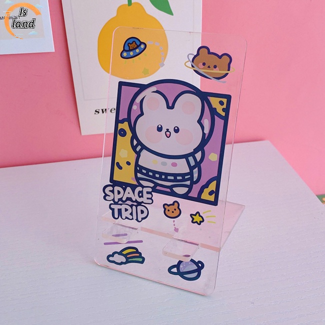 [IS] Giá Đỡ Điện Thoại Để Bàn Bằng Acrylic Trong Suốt Họa Tiết Hoạt Hình Sáng Tạo Có Thể Tháo Rờ