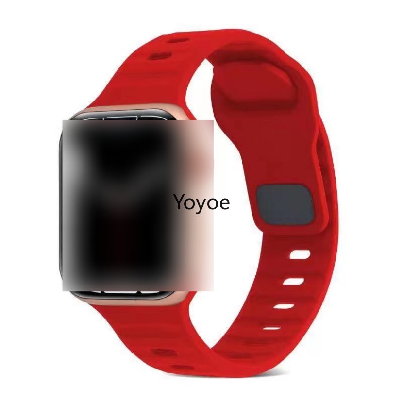 Dây Đeo Đồng Hồ Bằng Silicon Mềm Màu Đen Khóa Vuông Cho iWatch Series 8 7 SE 6 5 4 3 2 1 49mm 41mm 44mm 40mm 42mm 38mm