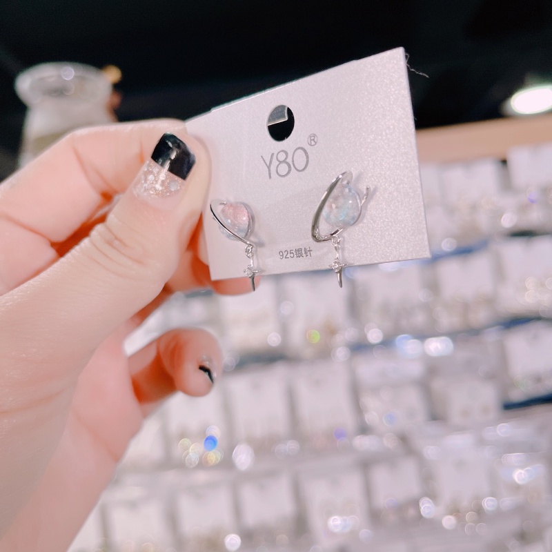 Bông Tai Mạ Bạc 925 Họa Tiết Bầu Trời Đầy Sao Màu Gradient Thời Trang Hàn Quốc Cho Nữ