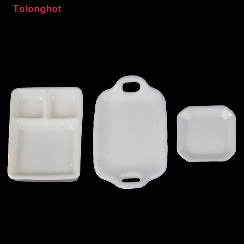 Set 2 Đĩa Trắng Tỉ Lệ 1: 12 Trang Trí Nhà Búp Bê