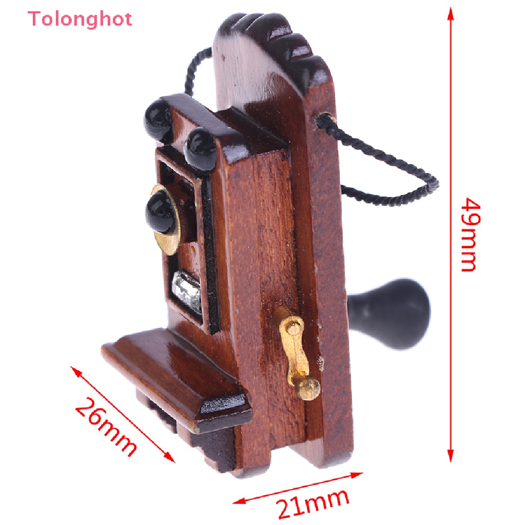 Giá Đỡ Điện Thoại Treo Tường Phong Cách Cổ Điển Cho Nhà Búp Bê Tỉ Lệ 1: 12