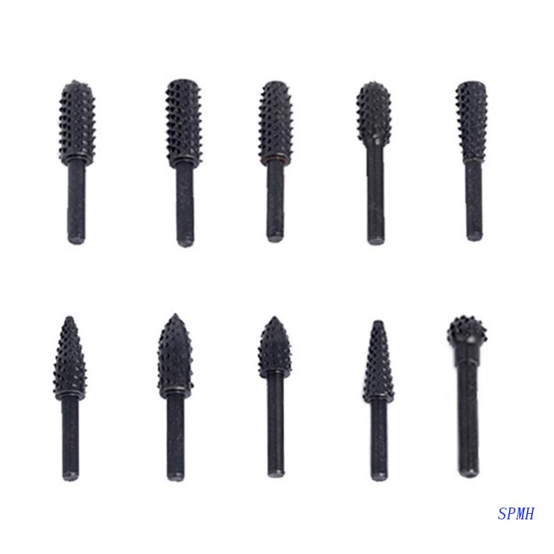 Bộ 10 Mũi Khoan Xoay Bằng Thép Dùng Làm Mộc Chuyên Dụng