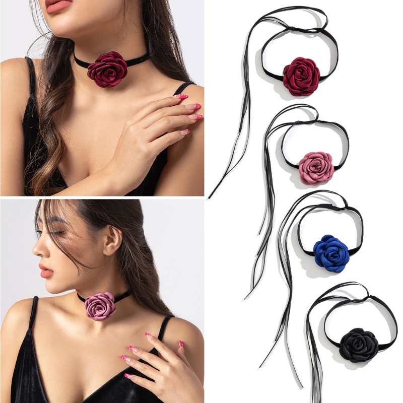 Vòng Cổ Choker Vải Mềm Hình Hoa Thời Trang Cho Nữ