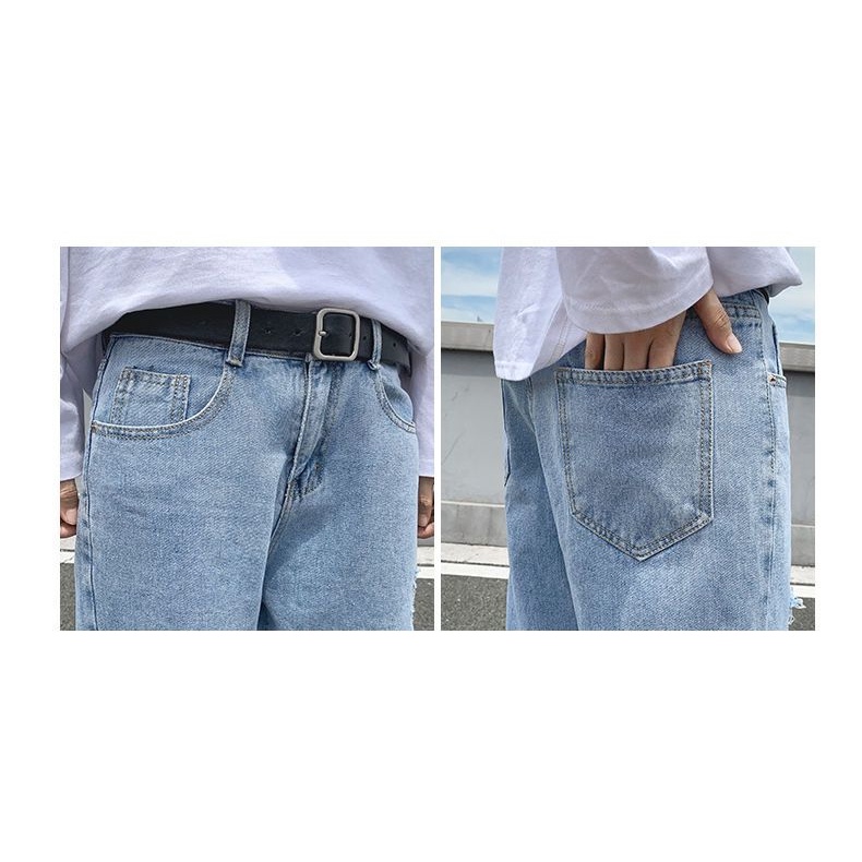 Quần Jeans Dài Phối Vết Rách Cá Tính Thời Trang Cho Nam