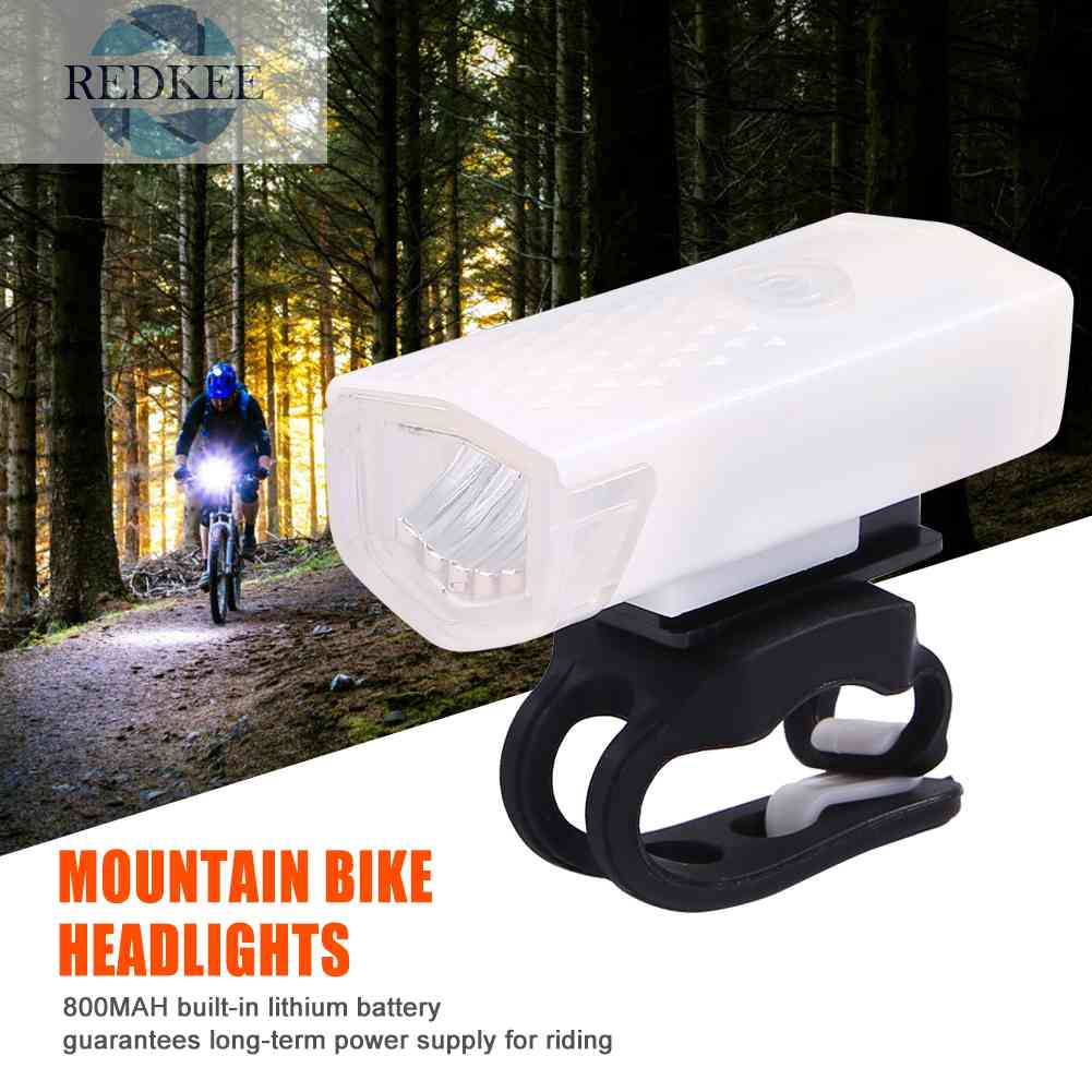 Đèn LED 3 Chế Độ Sáng Trắng / Đen Công Suất Cao Kèm Sạc USB Tiện Dụng Cho Xe Đạp