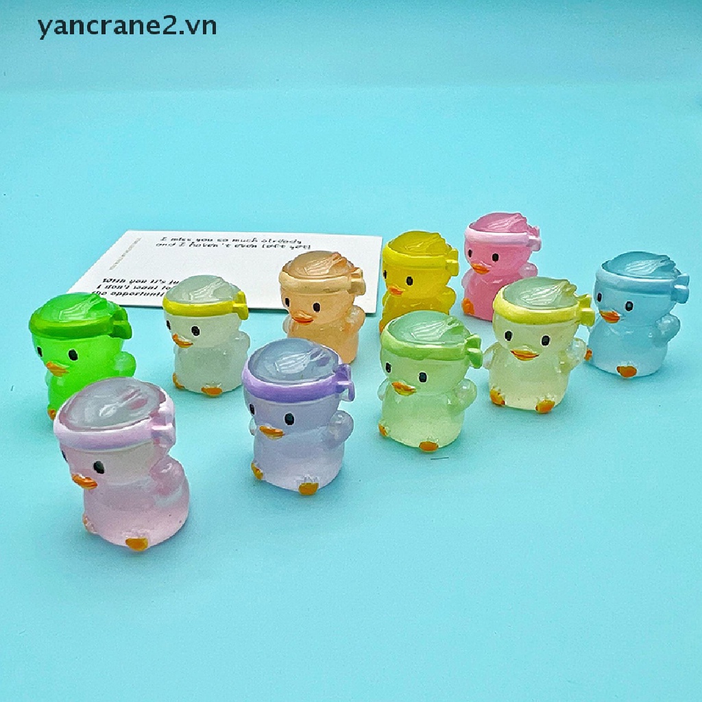 Bộ 2 Đồ trang trí Chú Vịt Dạ Quang Dễ Thương Dùng Trang Trí