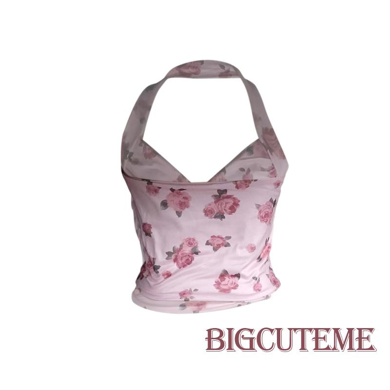 Áo Lửng Không Tay Cổ V Họa Tiết Hoa Thời Trang Cho Nữ