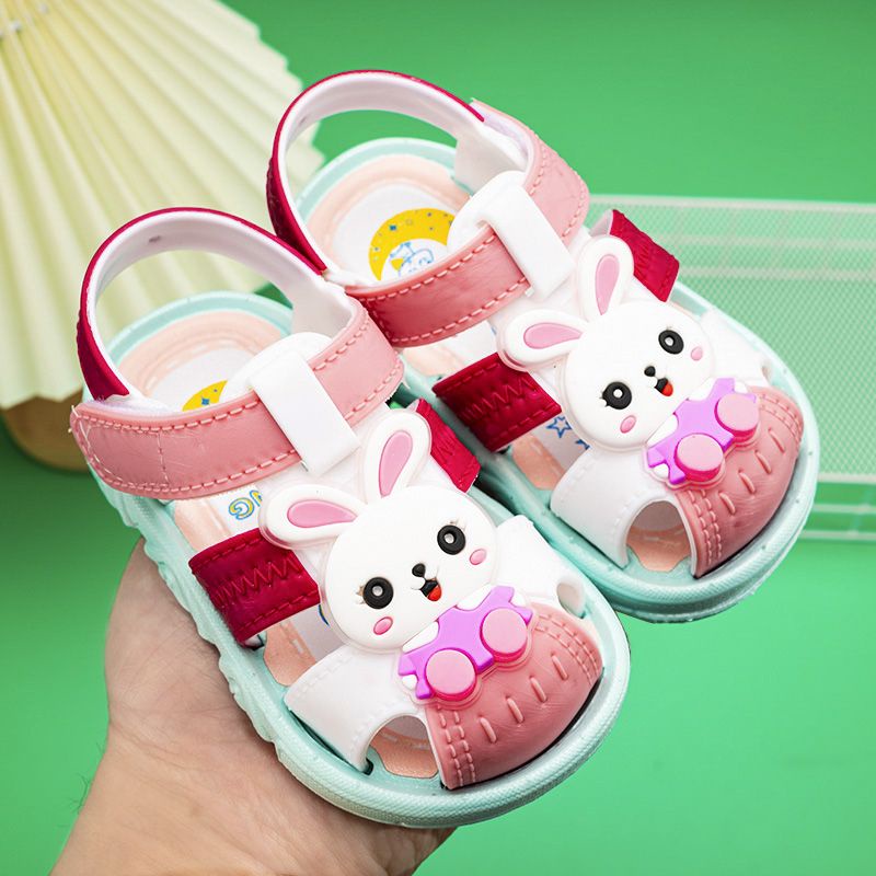 Xăng đan Đi Biển Quai Dán Đế Mềm Hình Thỏ Dành Cho Bé Trai Bé Gái