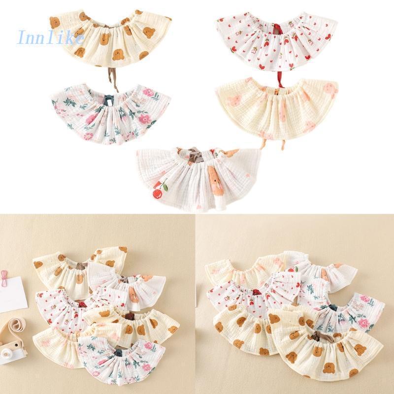 Yếm Cổ Bằng Cotton In Hoa Xoay Được Trang Trí Cho Bé Sơ Sinh