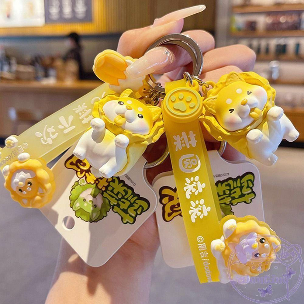 Móc Khóa Hình Chú Chó Hoạt Hình Rau Củ Quả Dễ Thương