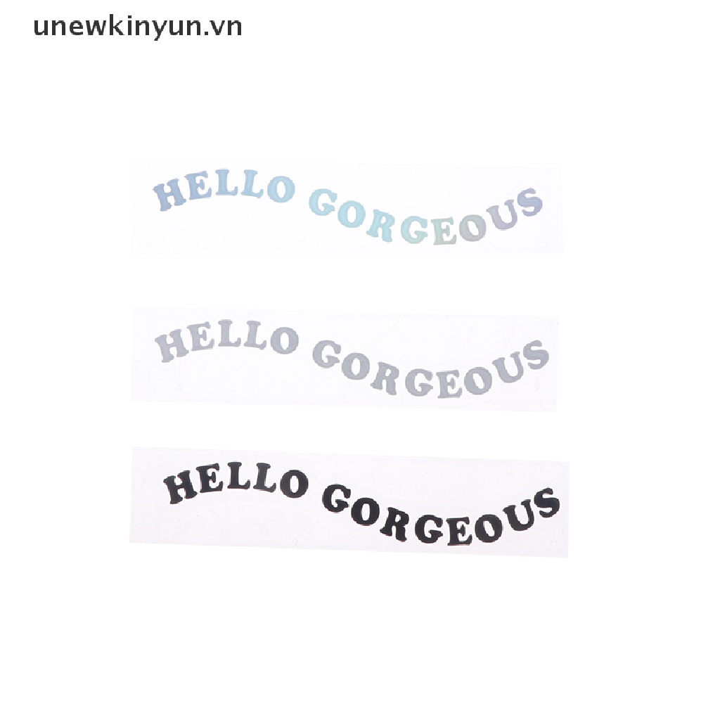 Miếng Dán Trang Trí Gương Chiếu Hậu Xe Hơi Hình Chữ Hello Đẹp Mắt