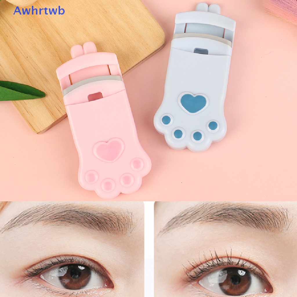 1 Bộ Dụng Cụ Uốn Cong Lông Mi Bằng Nhựa Hình Chân Mèo Mini Dễ Thương Mới