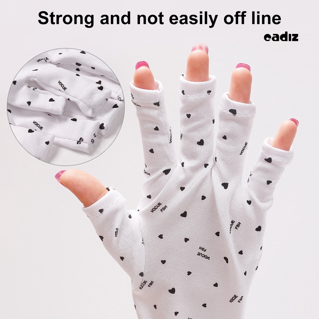 1 Đôi Găng Tay Chống Tia UV Siêu Mềm Co Giãn Thoáng Khí Tiện Dụng Cho Salon Làm Móng