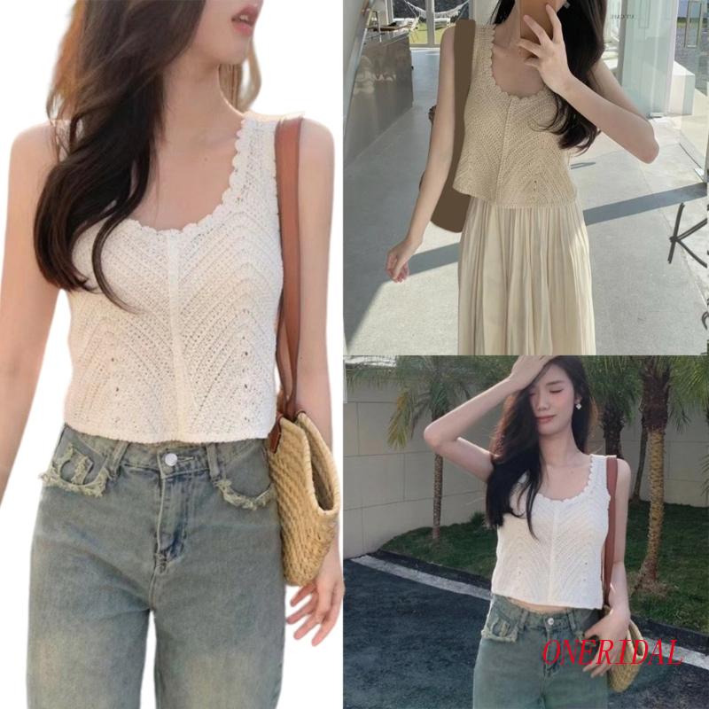 Áo Dệt Kim Dáng Rộng Màu Trơn Phối Ren Dễ Thương