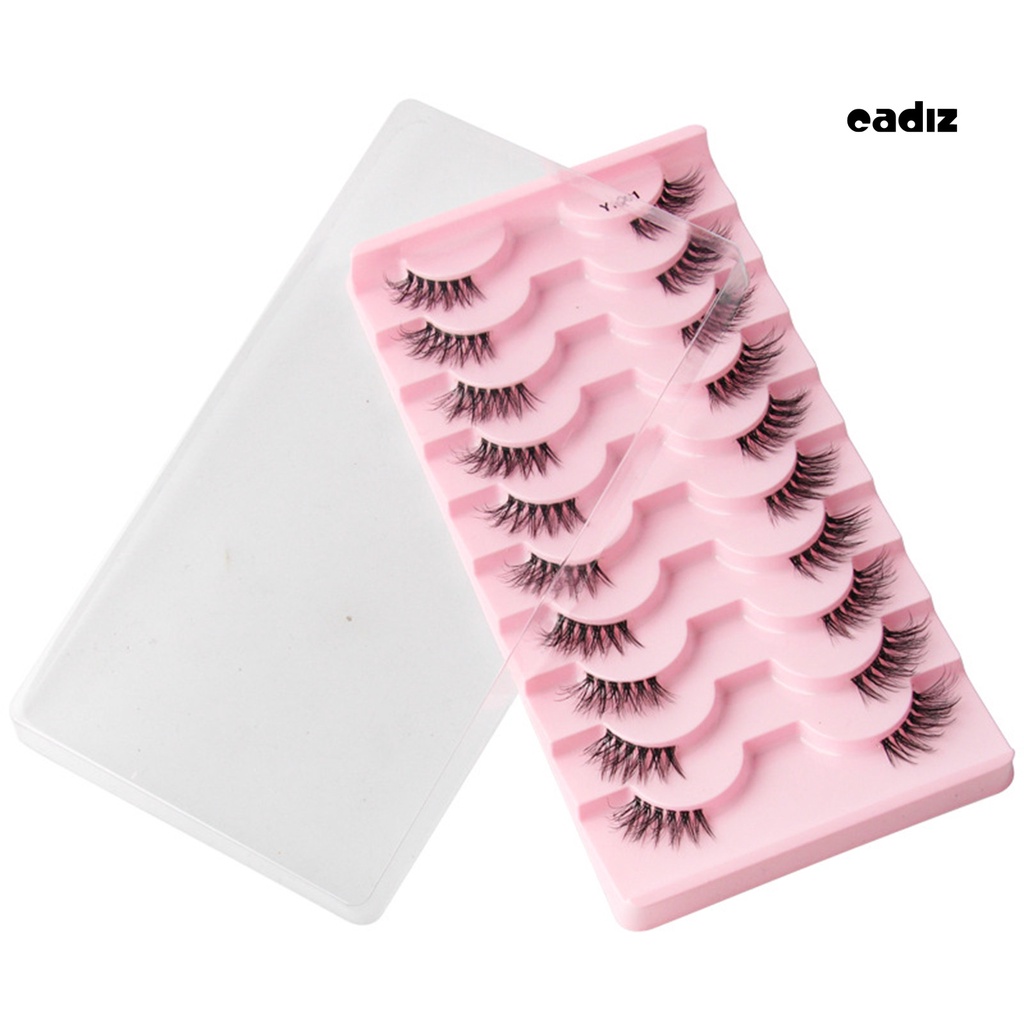 Set 10 Cặp Lông Mi Giả Cong Dày 3D Tự Nhiên Có Thể Tái Sử Dụng