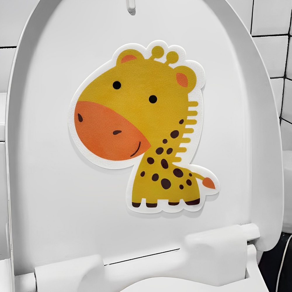 Miếng Dán Toilet Khử Mùi Bằng Vải Không Dệt Tự Dính Thân Thiện Với Môi Trường Họa Tiết Động Vật Hoạt Hình Dễ Thương