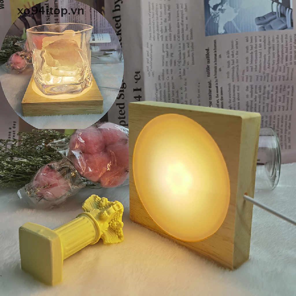 1 Giá Đỡ Trưng Bày Đèn LED Hình Vuông Bằng Thủy Tinh Dùng Trang Trí Nhà / Cửa Hàng