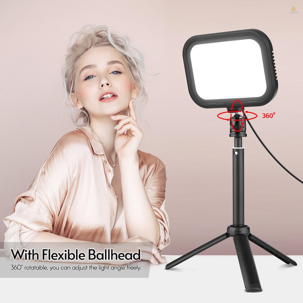 Bộ Đèn LED Andoer PH-04 2 * 5600K USB + 2 Chân Máy Đầu Bi Kim Loại + 8 Tấm Lọc Màu Đỏ / Vàng / Xanh Lá / Xanh Dương