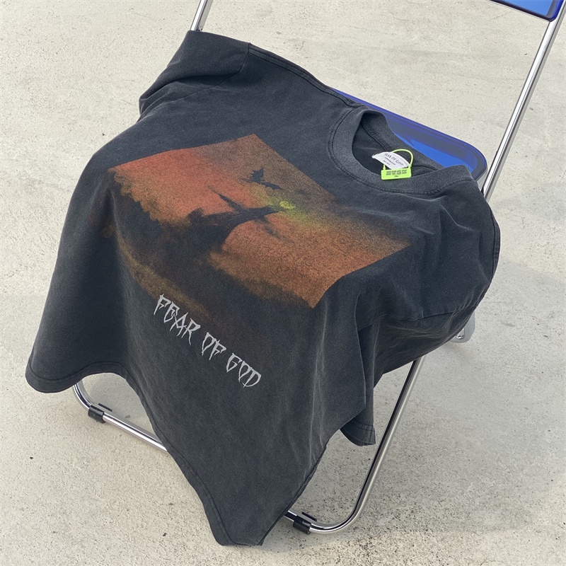 Post-mx Một Mình-The Mô Hình Thời Trang Cổ Điển Mẫu F O G "Judged Satan" Giới Hạn 1Ff1 Game of Thrones Rửa Sạch Nước Cổ Điển Tay Ngắn JRTJSRJKDFJYK