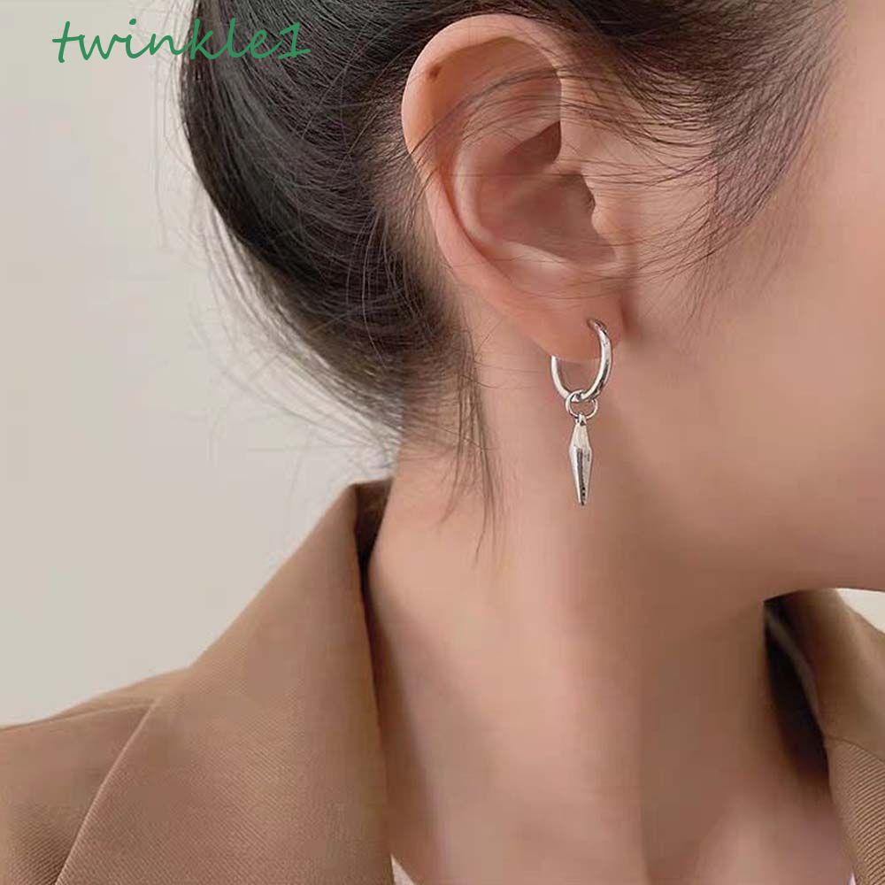 Bông Tai Tròn Bằng Thép Không Gỉ Phong Cách Hip Hop Cổ Điển Cho Nữ