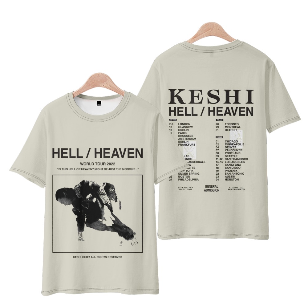 [HẤP DẪN] ❈ ้ 🍎 Keshi The Hell / Heaven Tour Merch 2022 Áo thun ngắn tay cổ tròn Áo thun nam nữ