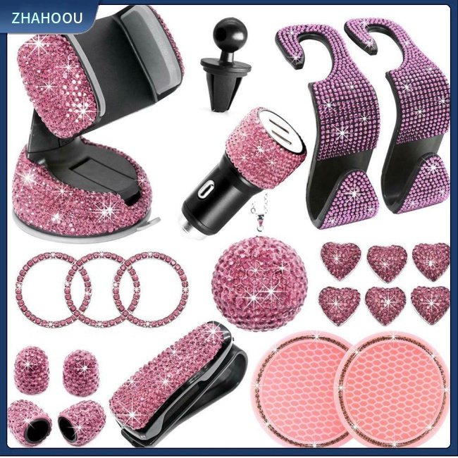 ☃Phụ Kiện Trang Trí Nhà Cửa Kiểu Dáng Dễ Thương Xinh Xắn☃ Set 21 Móc Treo Điện Thoại Đính Đá Lấp Lánh Trang Trí Nội Thất Xe Hơi