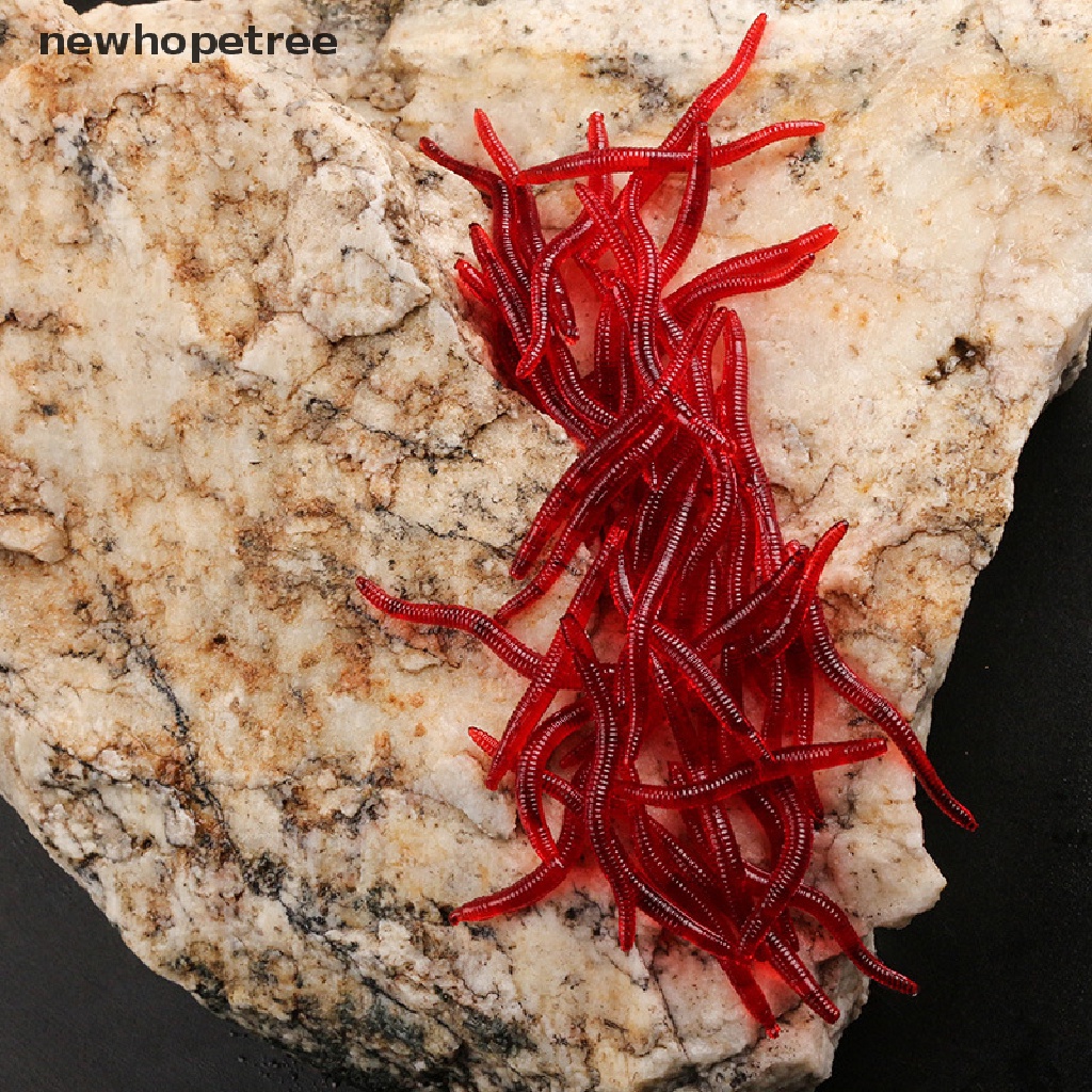 Bộ 100 Mồi Giun Giả Câu Cá Bằng Silicon Mềm