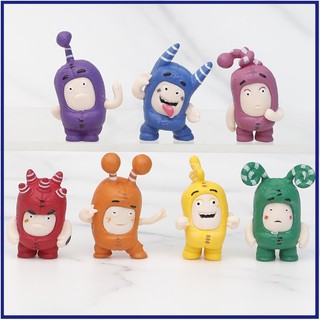 Bộ 7 mô hình nhân vật oddbods hoạt hình oddbods trang trí sinh nhật cho bé