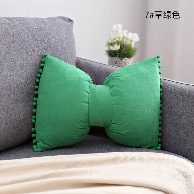 Gối Đệm Hình Nơ Màu Trơn Dễ Thương Phong Cách Bắc Âu