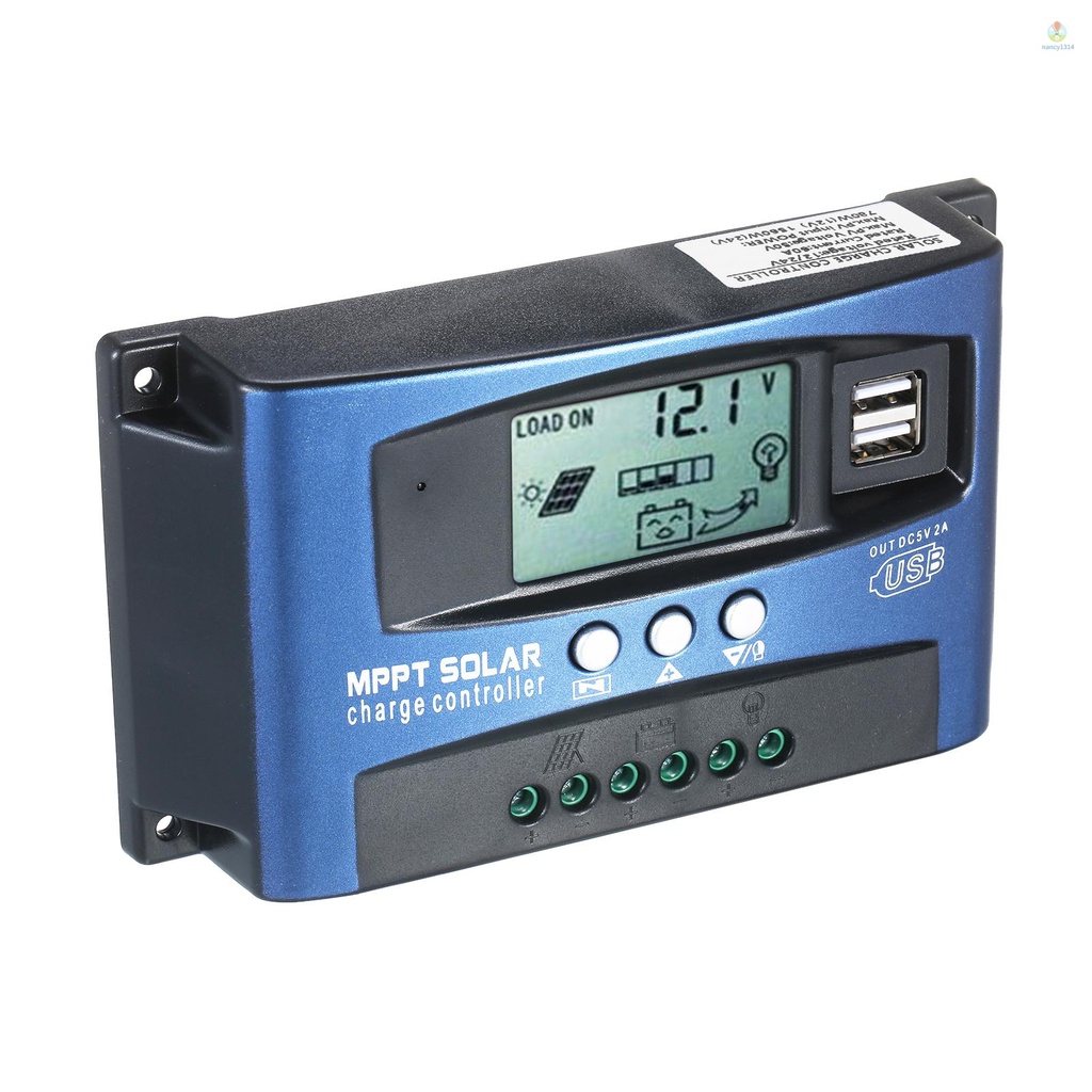 Bộ Điều Khiển Sạc Năng Lượng Mặt Trời Thông Minh USB Kép Màn Hình LCD 5V / 2A 12V / 24V
