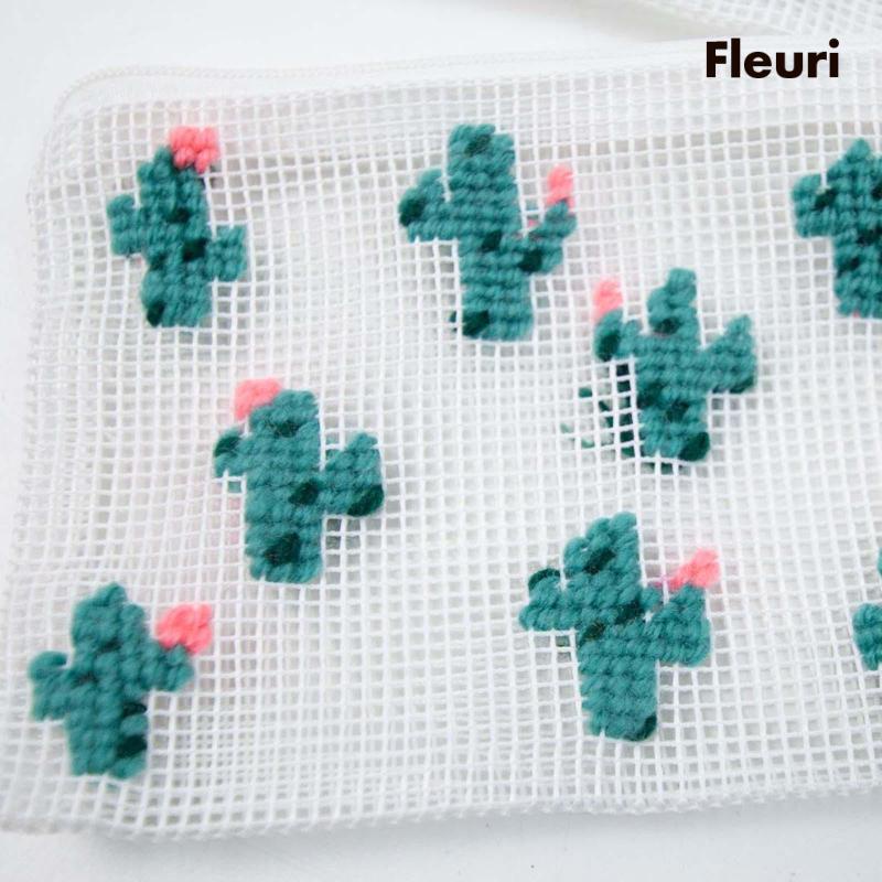 [Fleurir] Bộ Dụng Cụ Móc + Vỏ Bút Chì + Thảm Thêu Thủ Công Cho Người Lớn